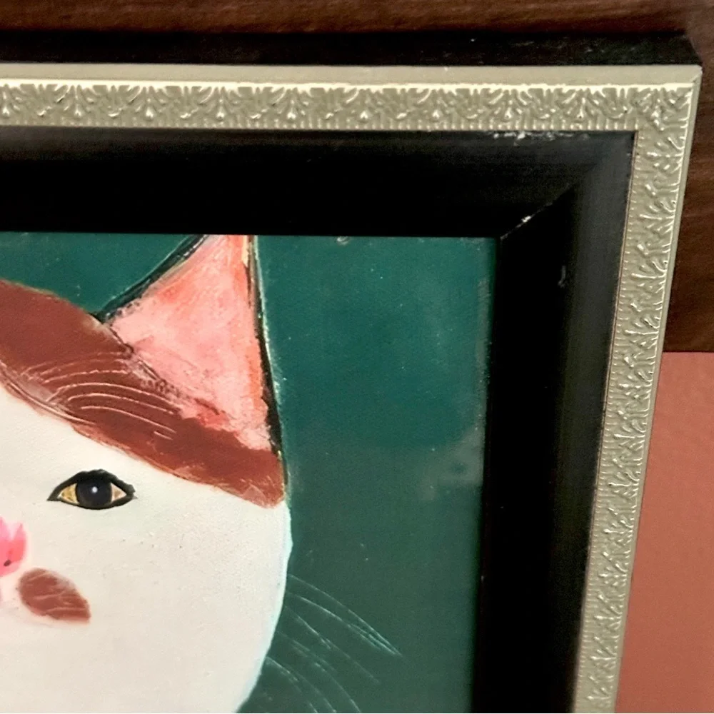 Guitar Playing Cat Canvas Art Print Music Kitty Framed Wall Art Wall Hanging Art